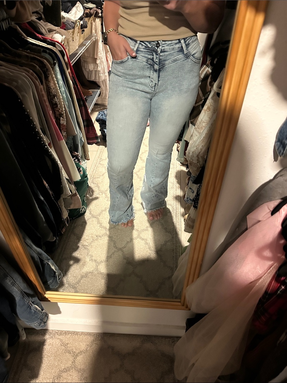 Light Wash High-Rise Straight Jeans - Women's